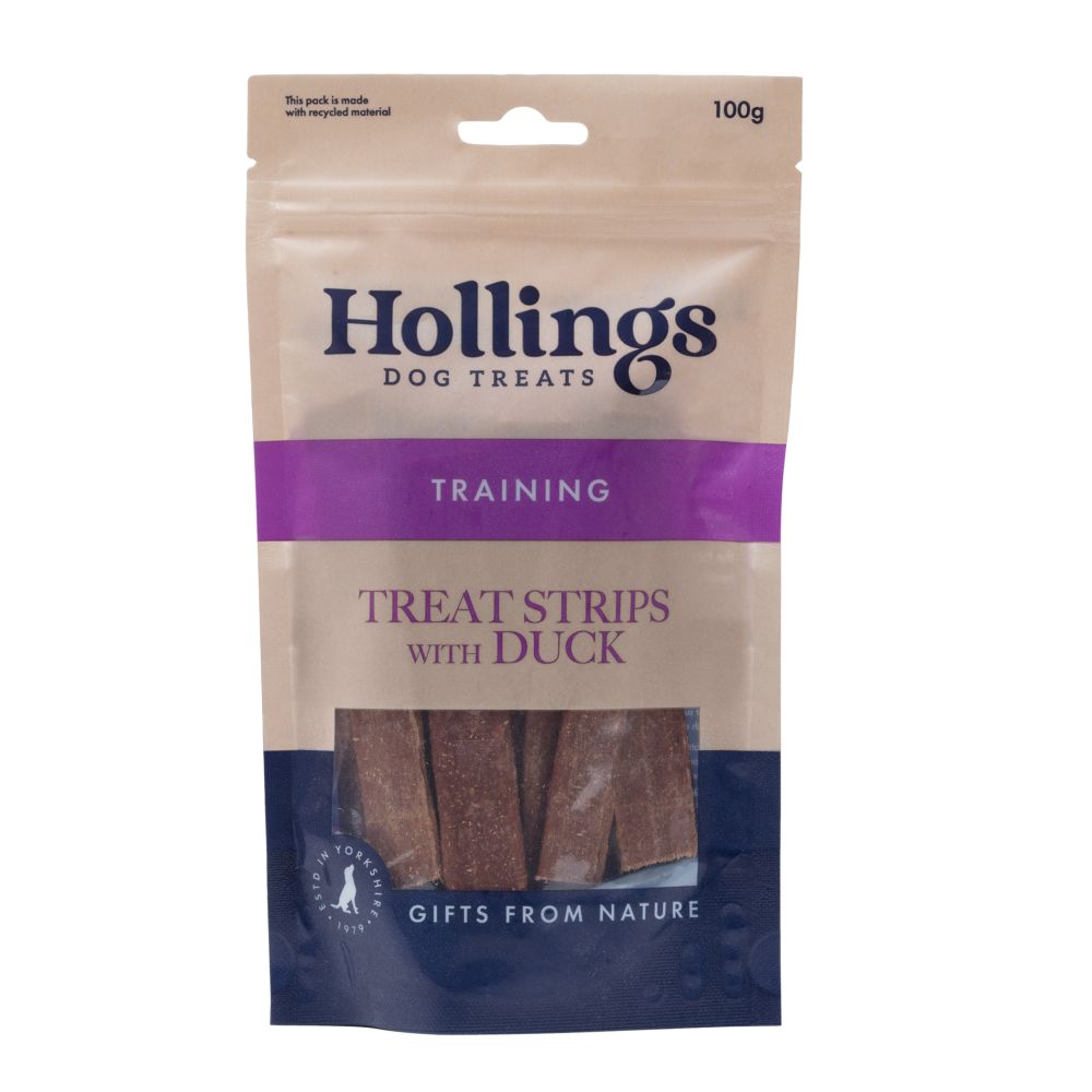 Hollings Treat Strips with Duck 100g