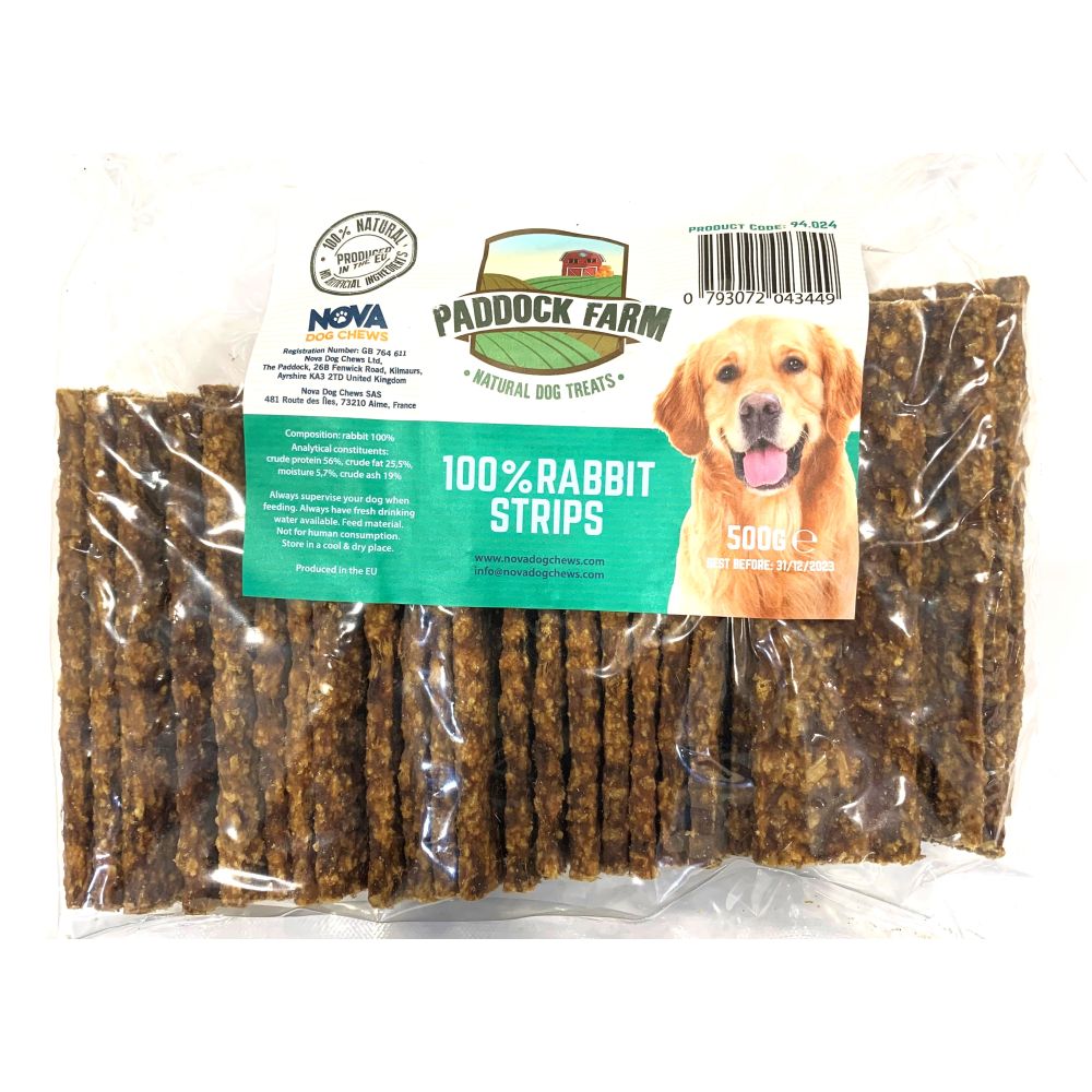 Paddock Farm 100% Rabbit Strips 500g