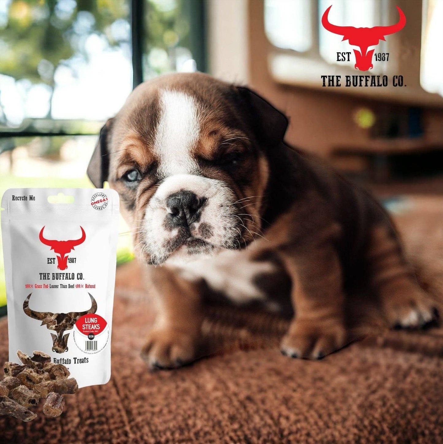 The Buffalo Co. - Buffalo Lung Steaks-Dog Treats-100g