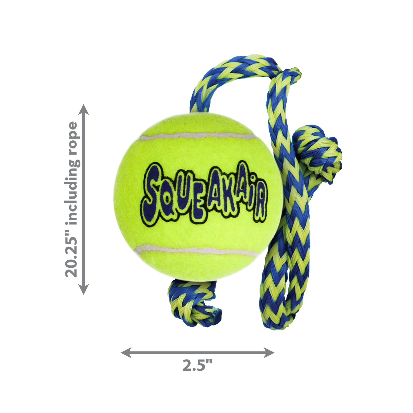 Kong SqueakAir Ball with Rope (Medium)
