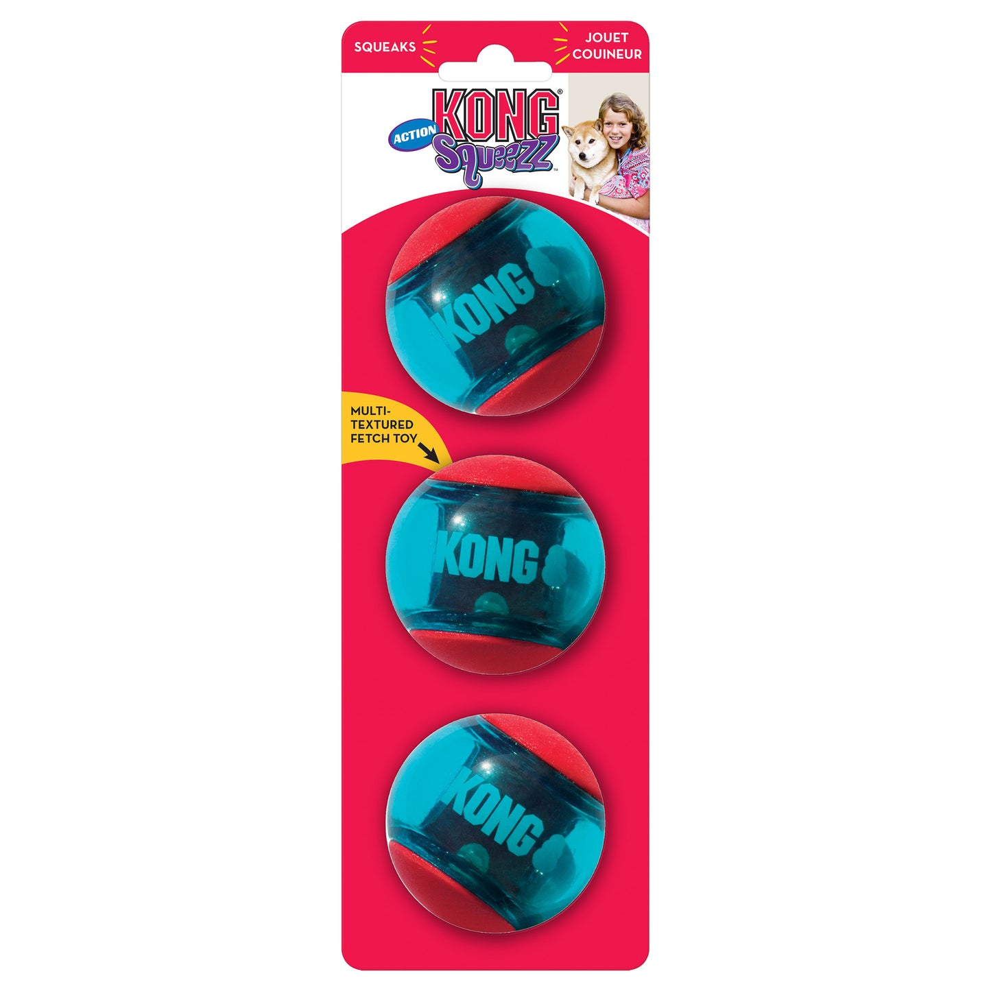 Kong Squeezz Action Balls Red (Med and Large)