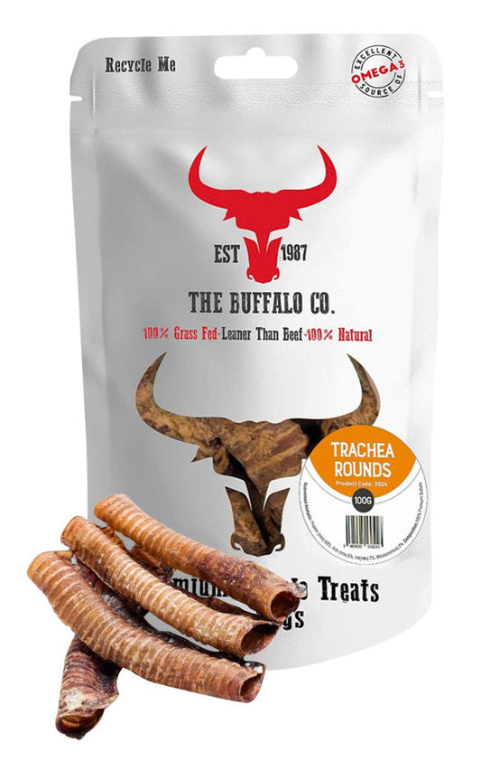 The Buffalo Co. - Buffalo Trachea Rounds-Dog Treats-100g