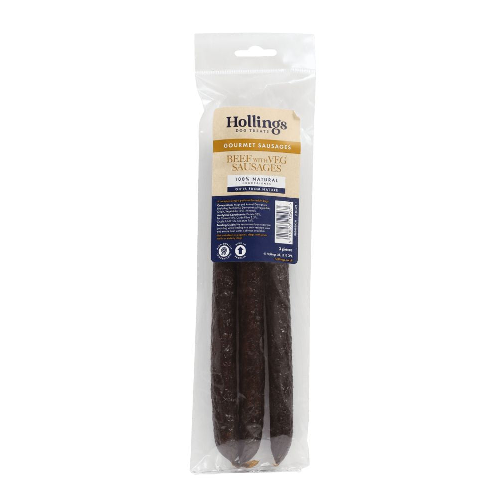 Hollings Beef with Veg Gourmet Sausage (3pk)