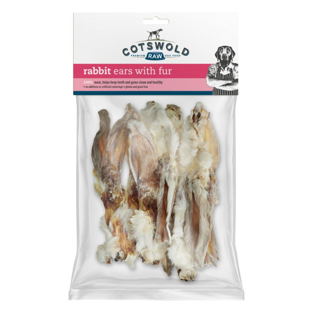 Cotswold Dried Rabbit Ear With Fur 100g