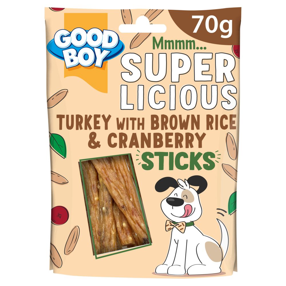 Good Boy Superlicious Turkey with Brown Rice & Cranberry Sticks 70g